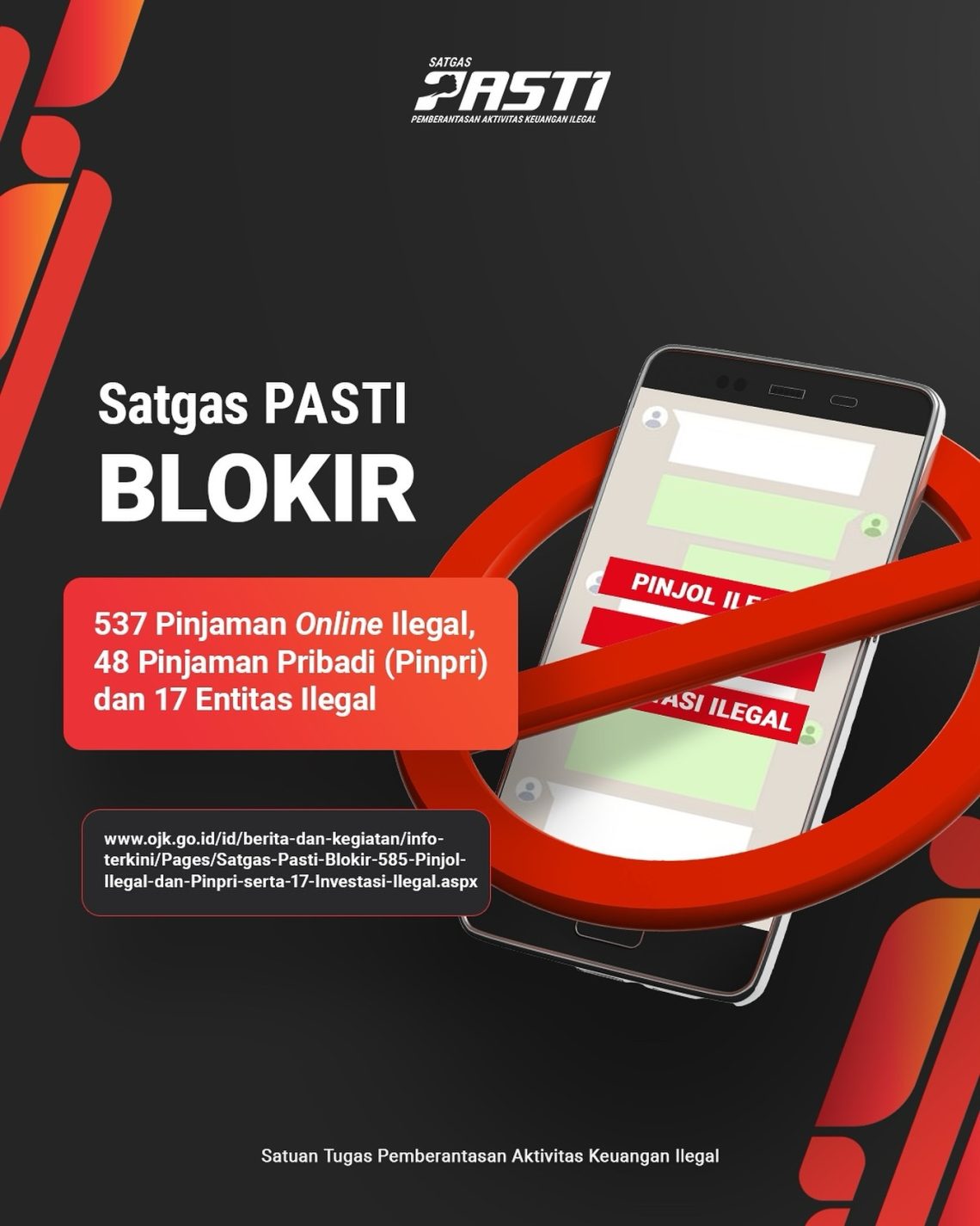 Satgas PASTI Blokir 585 Pinjaman Online Dan Pribadi Ilegal - Stabilitas